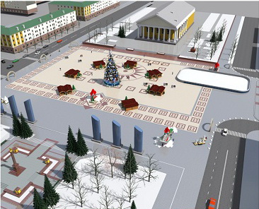 концепция новогоднего оформления площади города