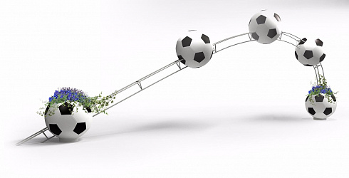 композиция Полёт футбольного мяча для ландшафтного оформления к Чемпионату 2018 года